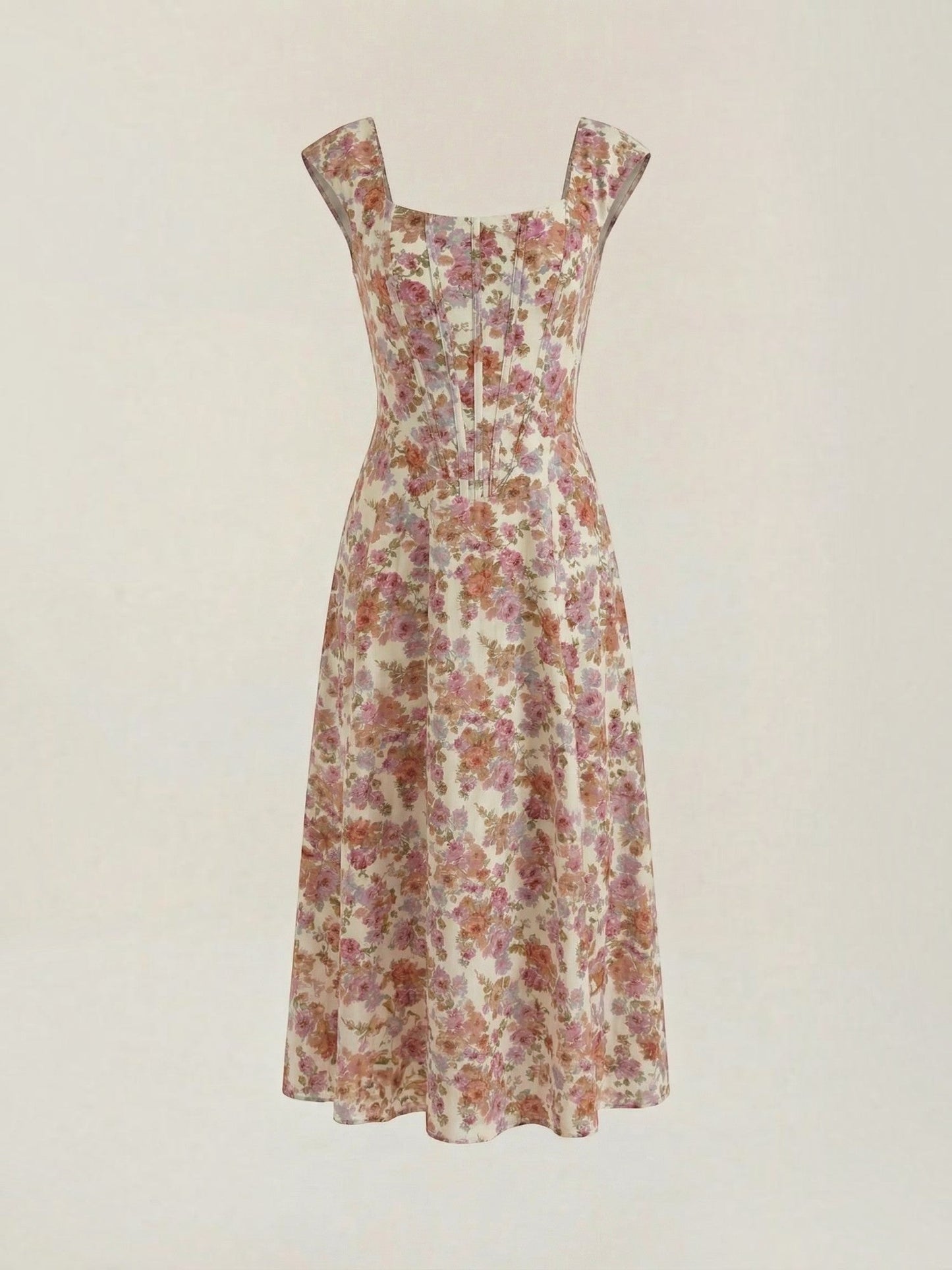 Women's Midi Summer Dress with Flowing Silhouette