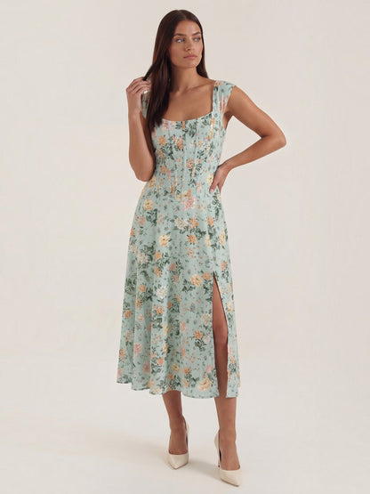 Women's Midi Summer Dress with Flowing Silhouette