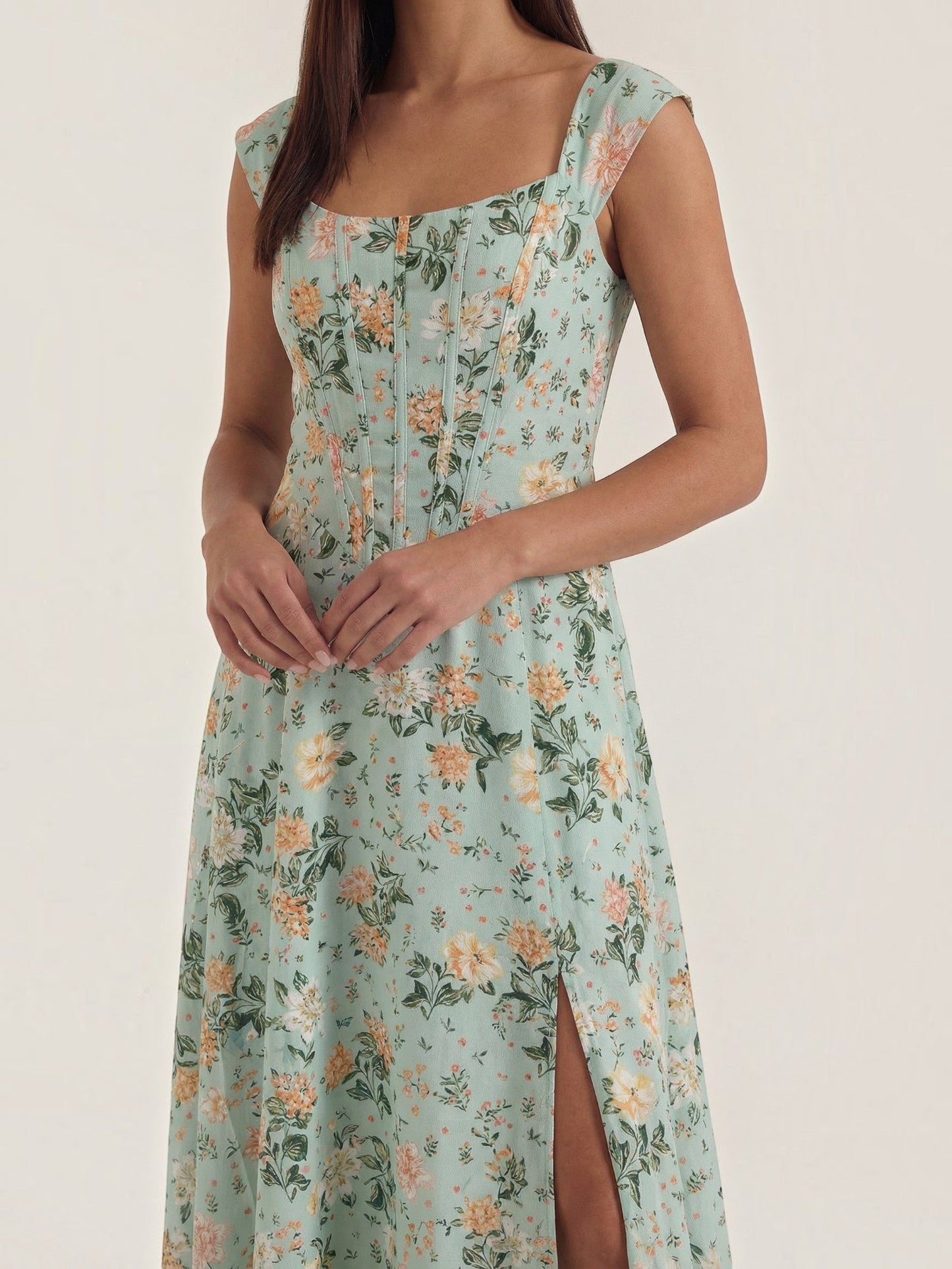 Women's Midi Summer Dress with Flowing Silhouette