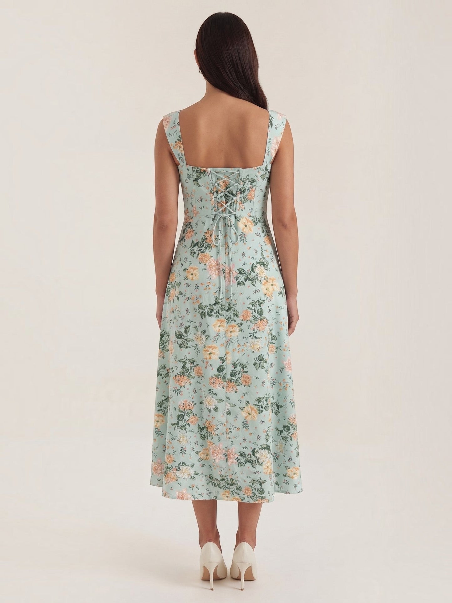 Women's Midi Summer Dress with Flowing Silhouette