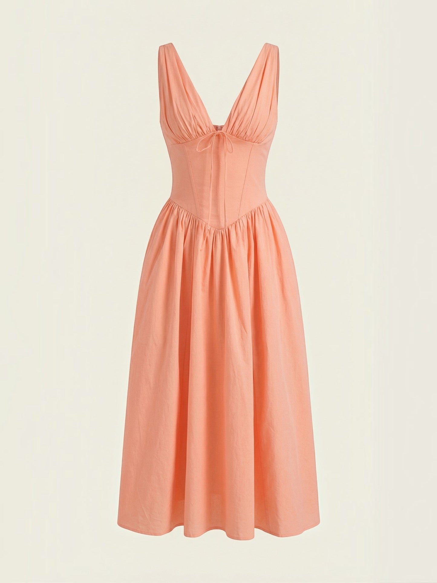 Women's Midi Summer Dress with Flowing Skirt