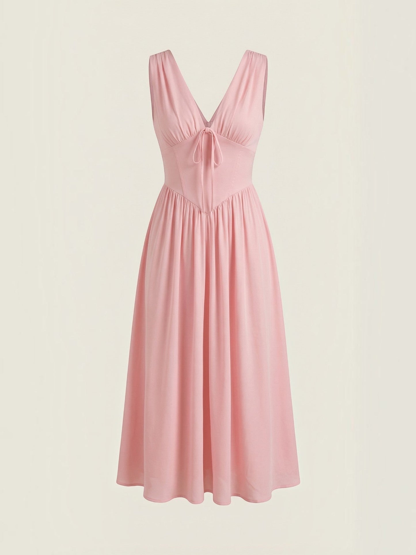 Women's Midi Summer Dress with Flowing Skirt