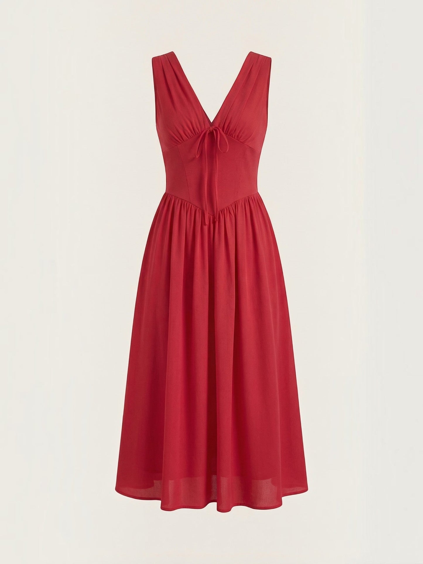 Women's Midi Summer Dress with Flowing Skirt