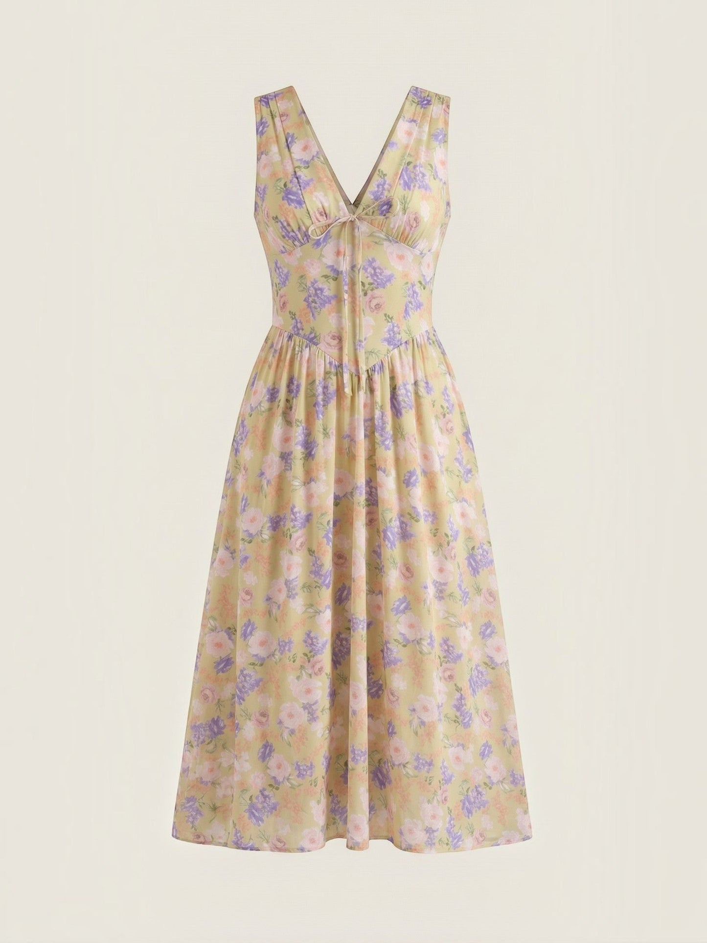Women's Midi Summer Dress with Flowing Skirt