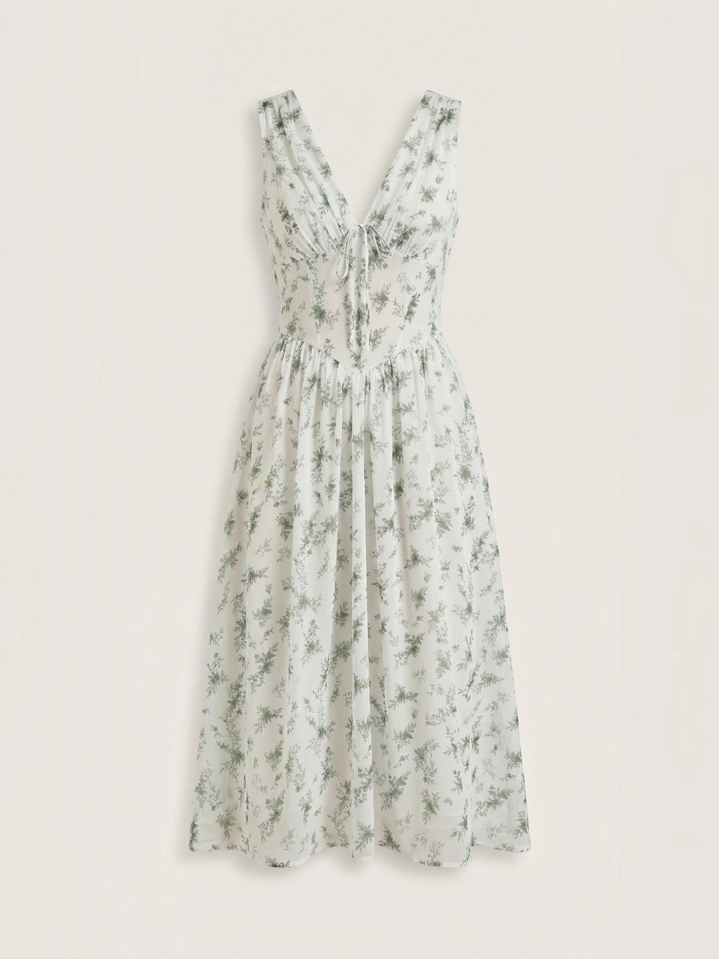 Women's Midi Summer Dress with Flowing Skirt