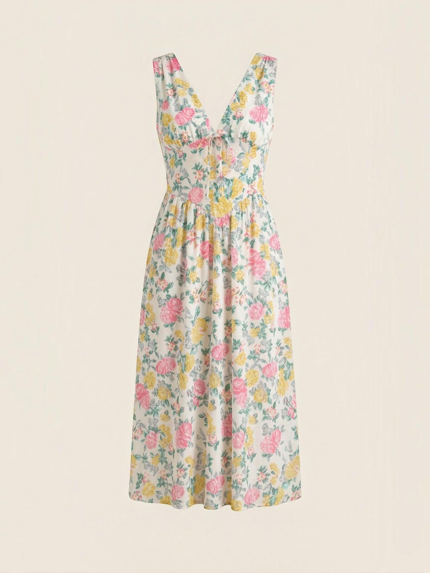 Women's Midi Summer Dress with Flowing Skirt