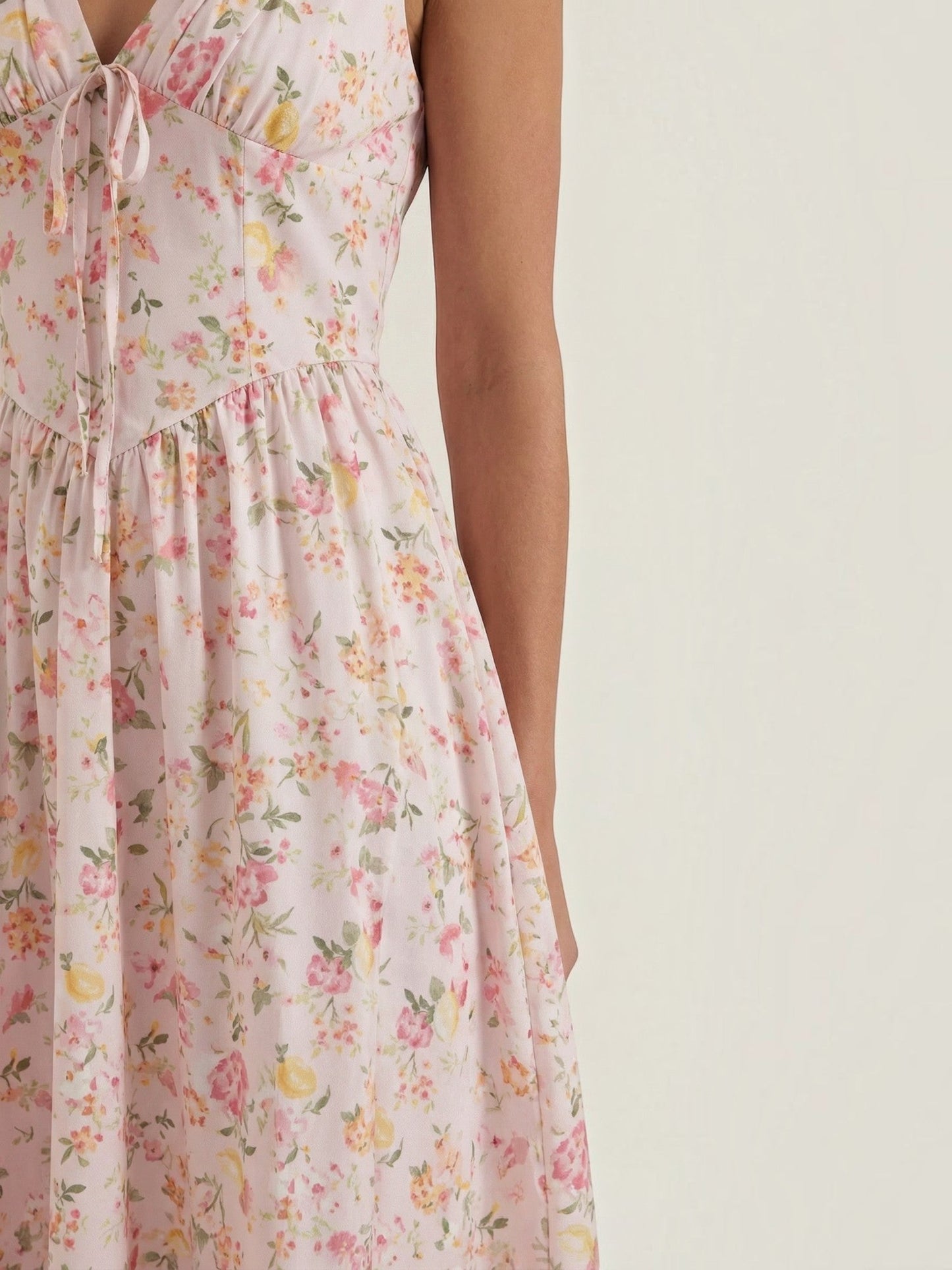 Women's Midi Summer Dress with Flowing Skirt
