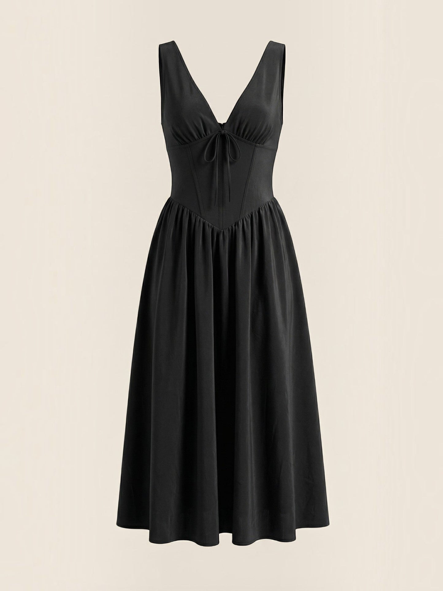 Women's Midi Summer Dress with Flowing Skirt