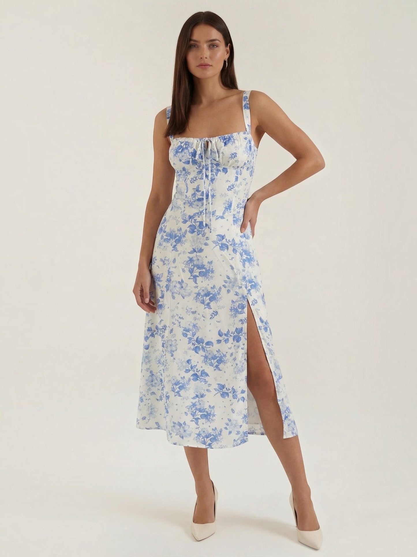 Women's Midi Summer Dress with Relaxed Fit
