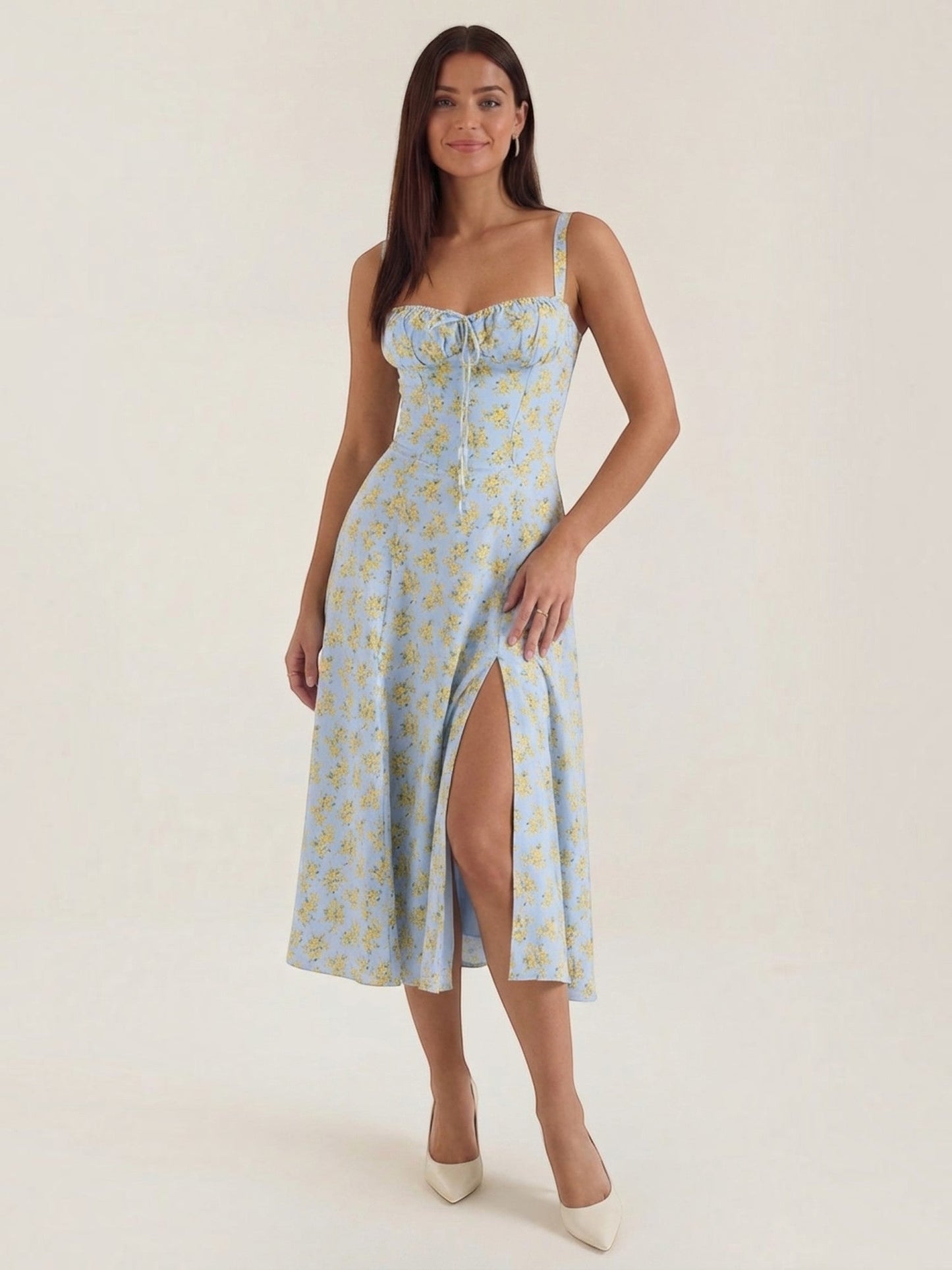 Women's Midi Summer Dress with Soft Drape