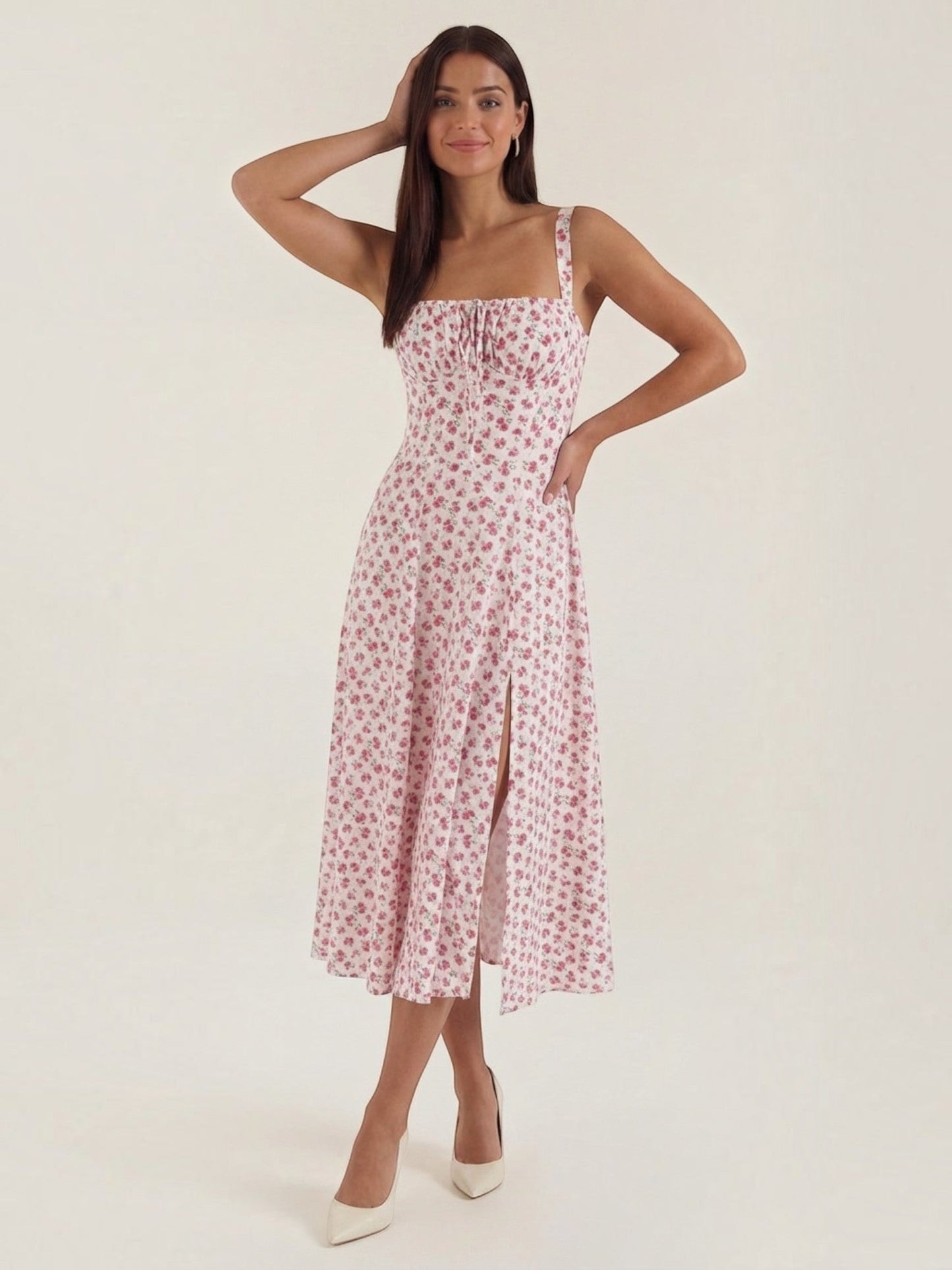 Women's Midi Summer Dress with Soft Drape