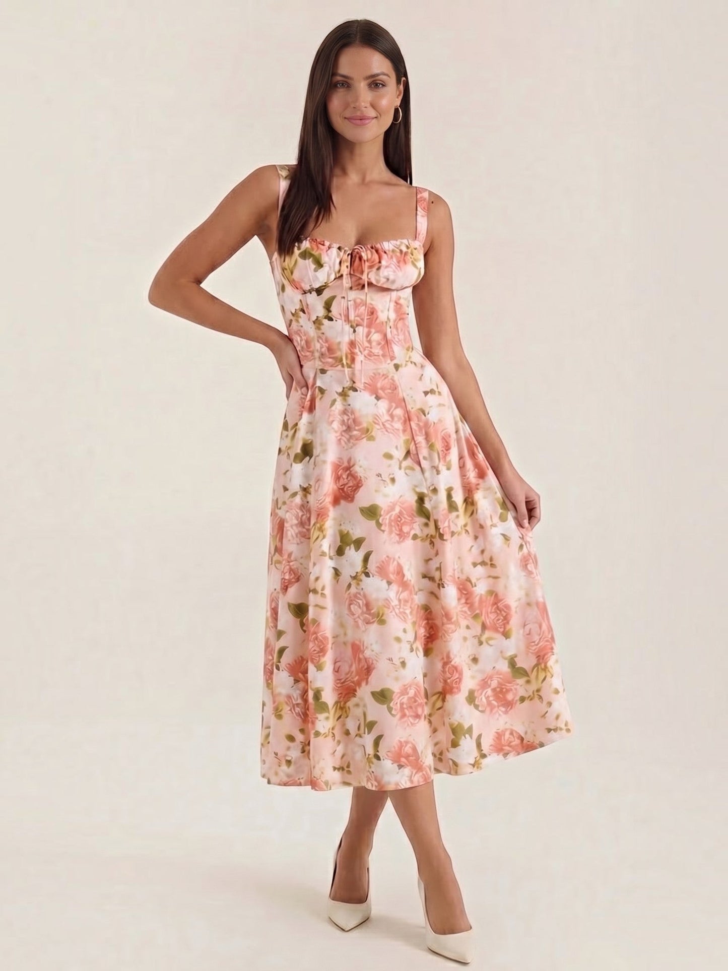 Women's Midi Summer Dress with Soft Drape