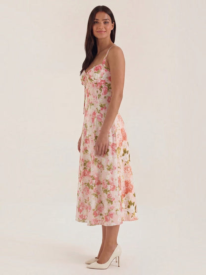 Women's Midi Summer Dress with Soft Drape