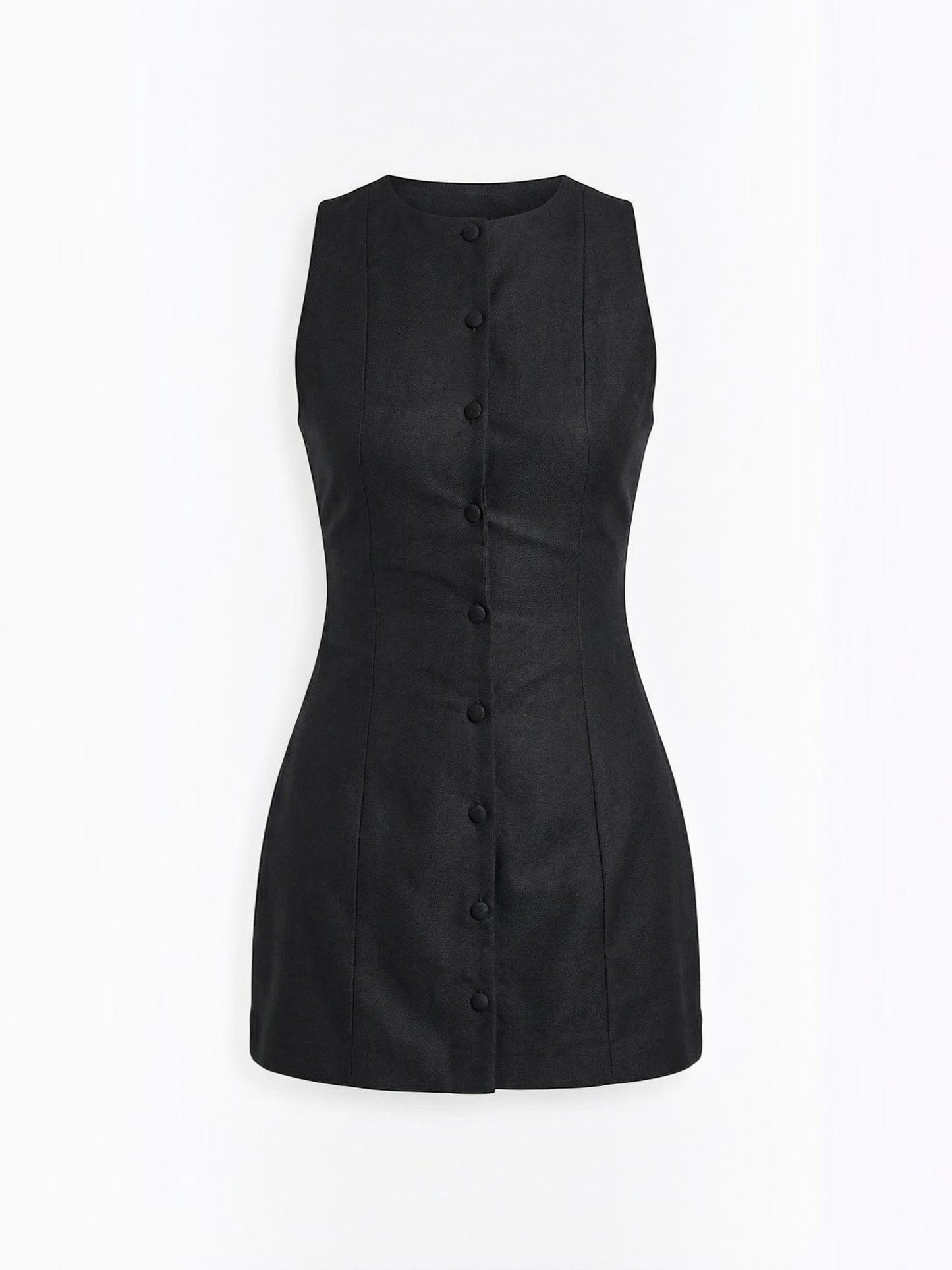 Women's Mini Dress with Button Front Closure