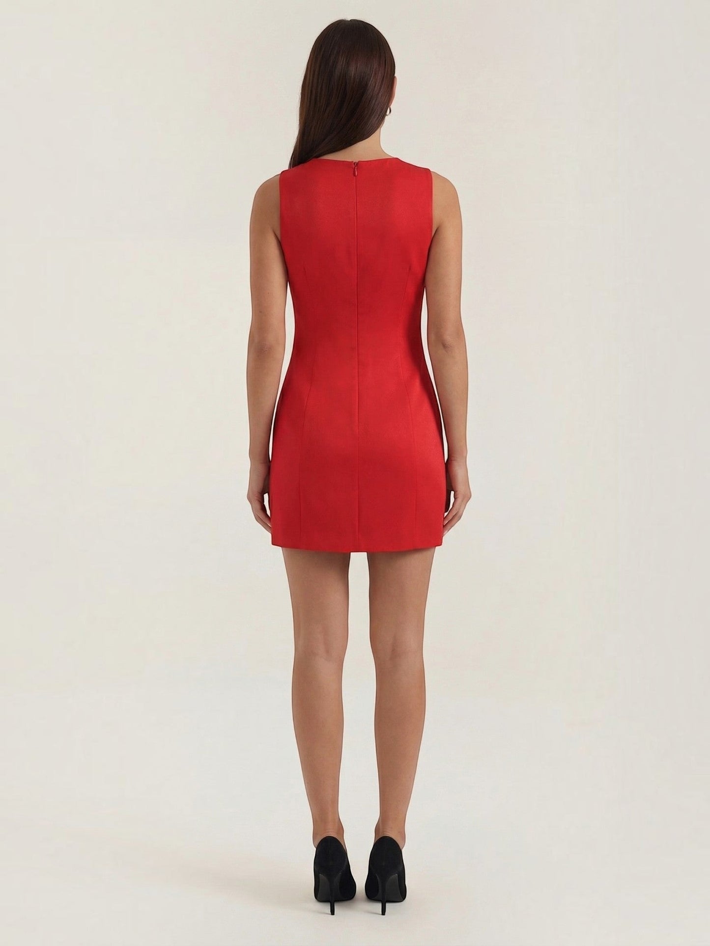 Women's Mini Dress with Button Front Closure