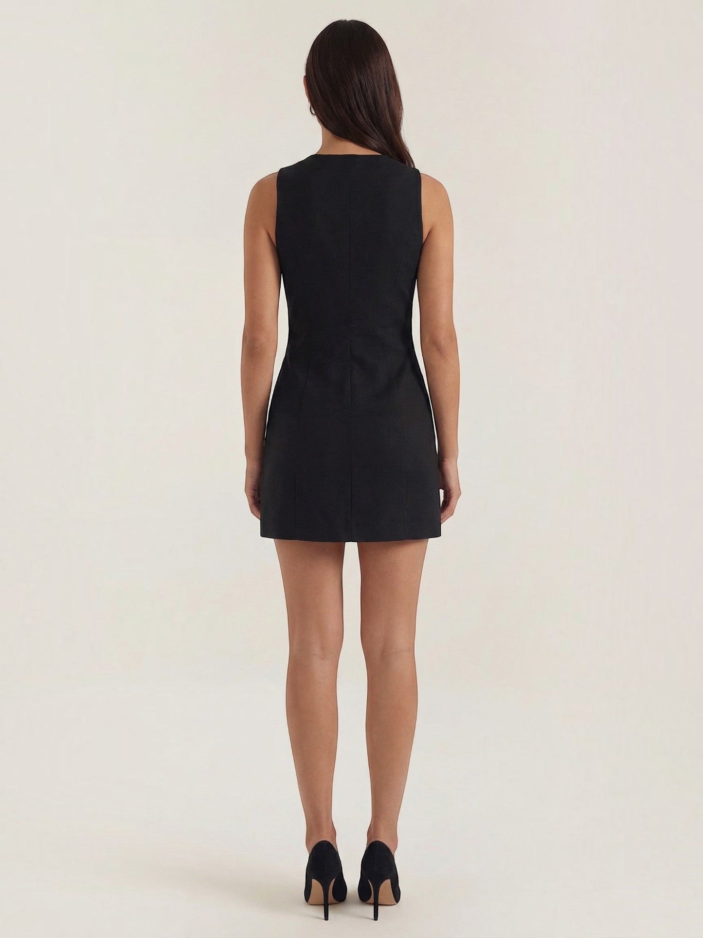 Women's Mini Dress with Button Front Closure