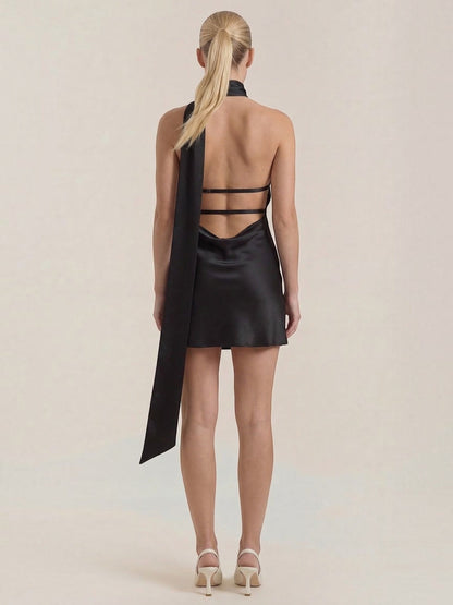 Women's Mini Dress with Halter Neckline