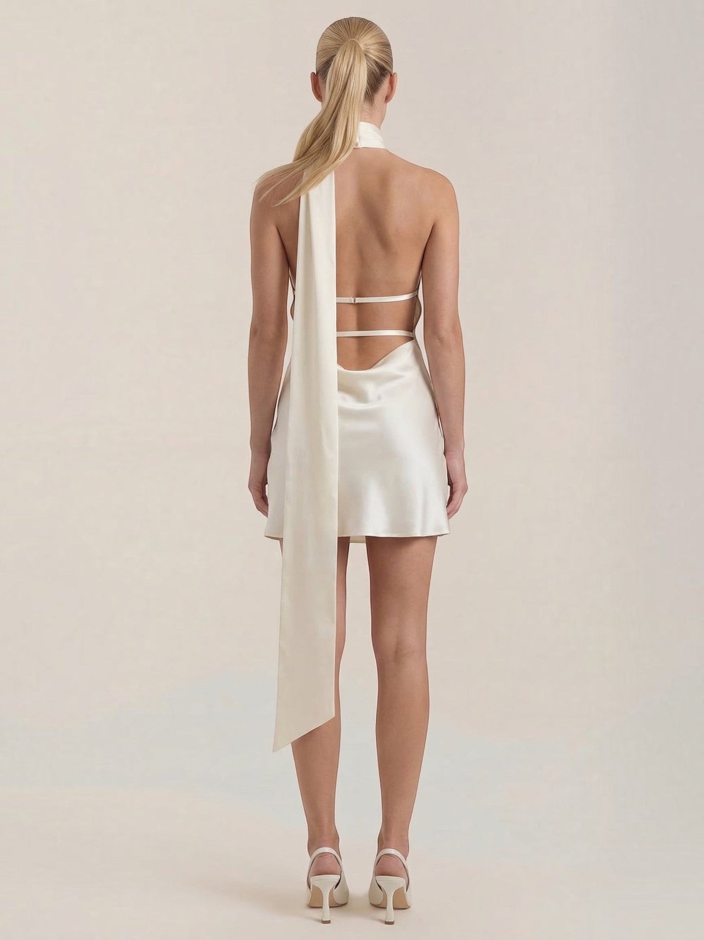 Women's Mini Dress with Halter Neckline