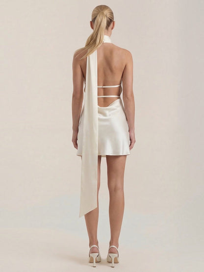 Women's Mini Dress with Halter Neckline
