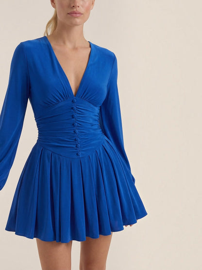 Women's Mini Dress with V Neckline
