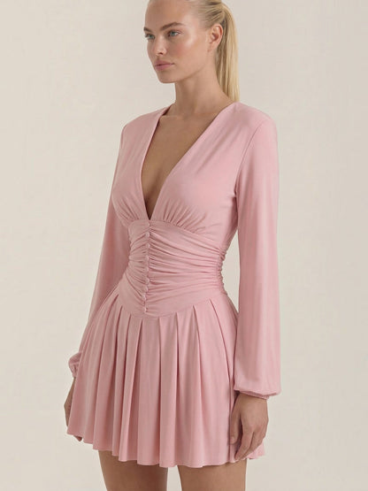 Women's Mini Dress with V Neckline