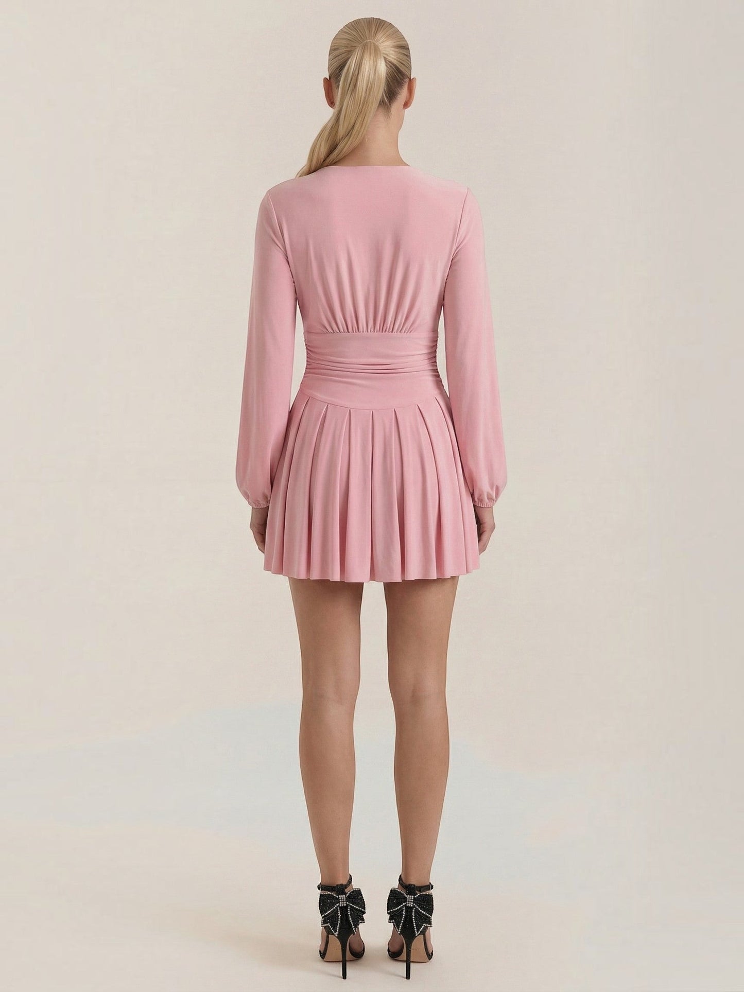 Women's Mini Dress with V Neckline