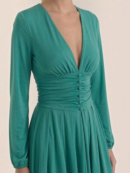 Women's Mini Dress with V Neckline