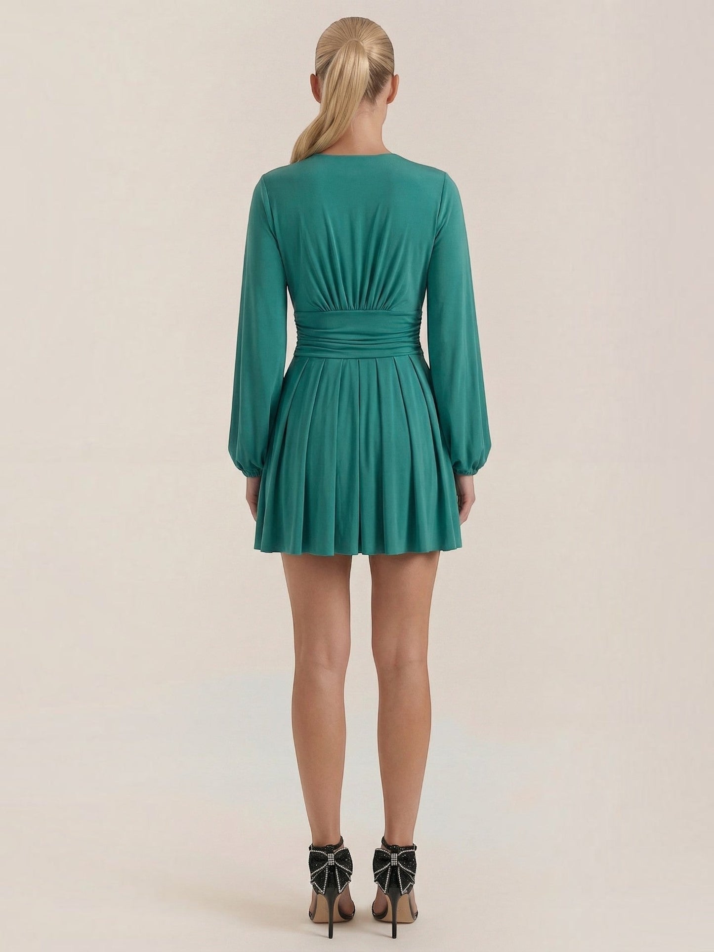 Women's Mini Dress with V Neckline
