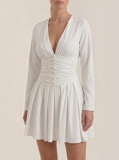 Women's Mini Dress with V Neckline