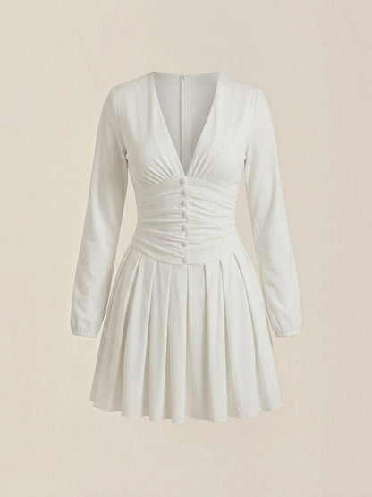 Women's Mini Dress with V Neckline