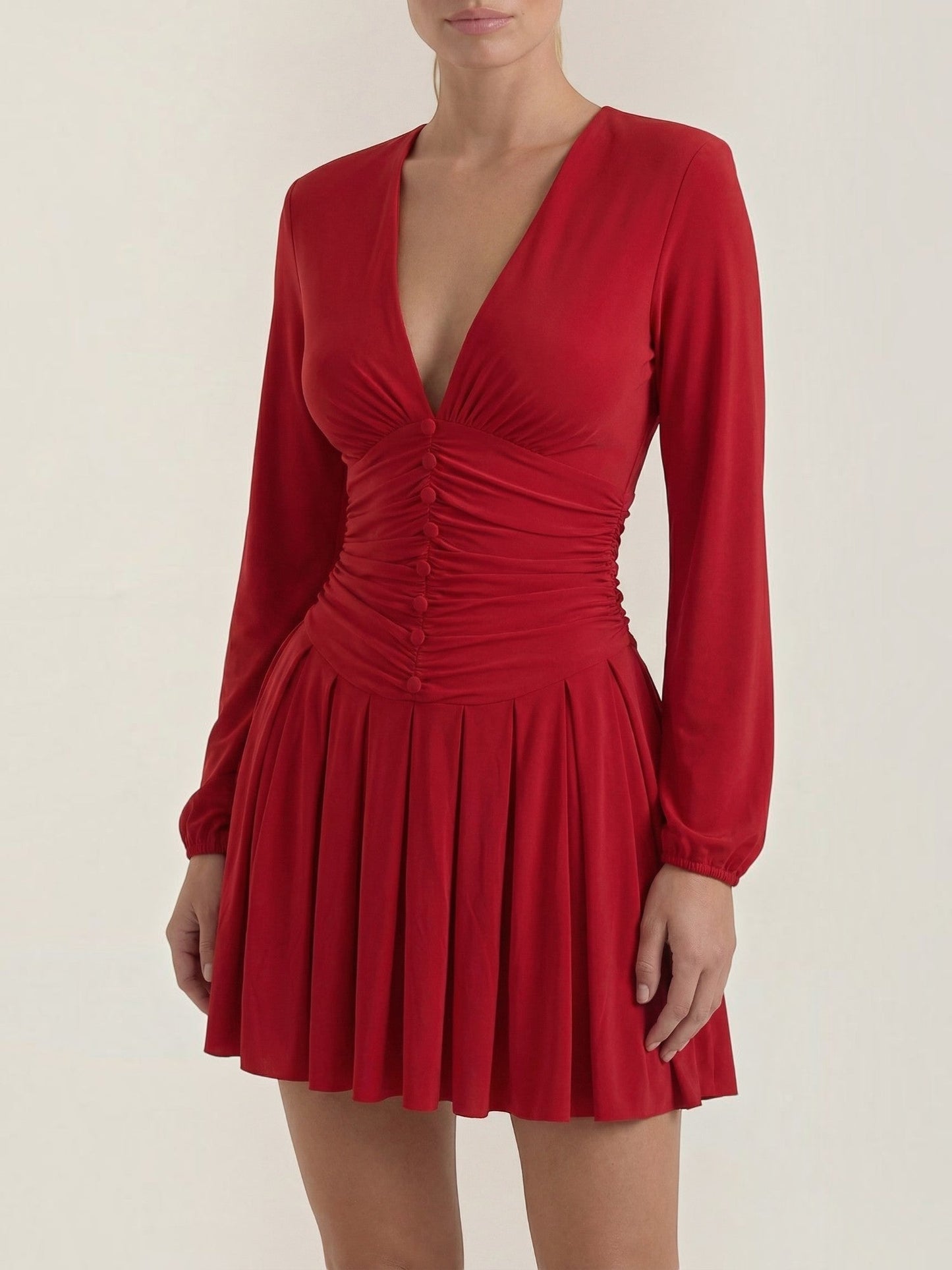 Women's Mini Dress with V Neckline