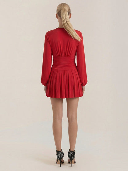 Women's Mini Dress with V Neckline