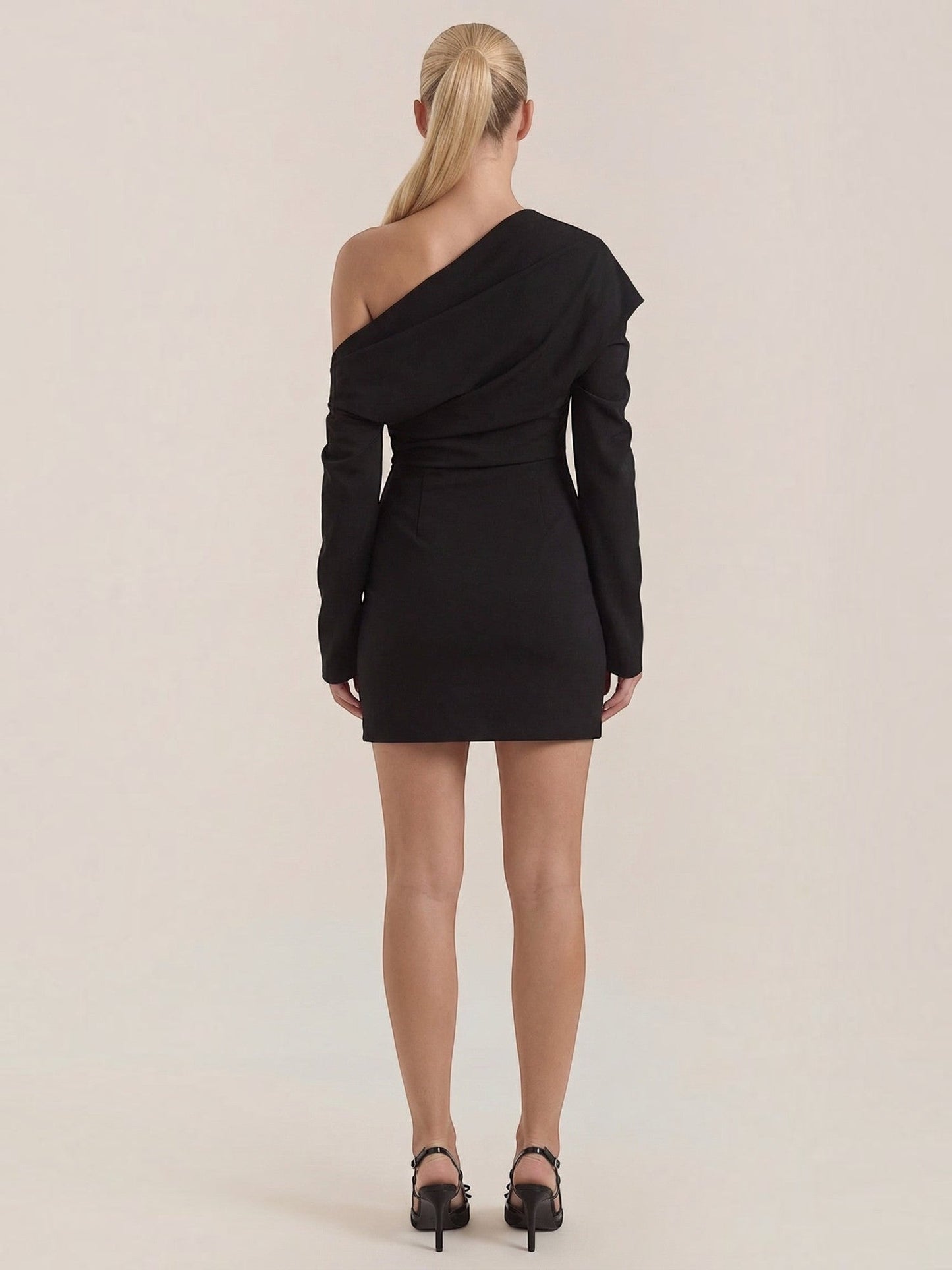 Women's Off Shoulder Mini Dress with Elastic Neckline