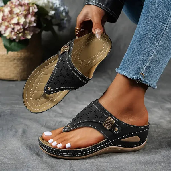 Women's Orthopedic Wedge Sandals with Ergonomic Footbed and Open Toe