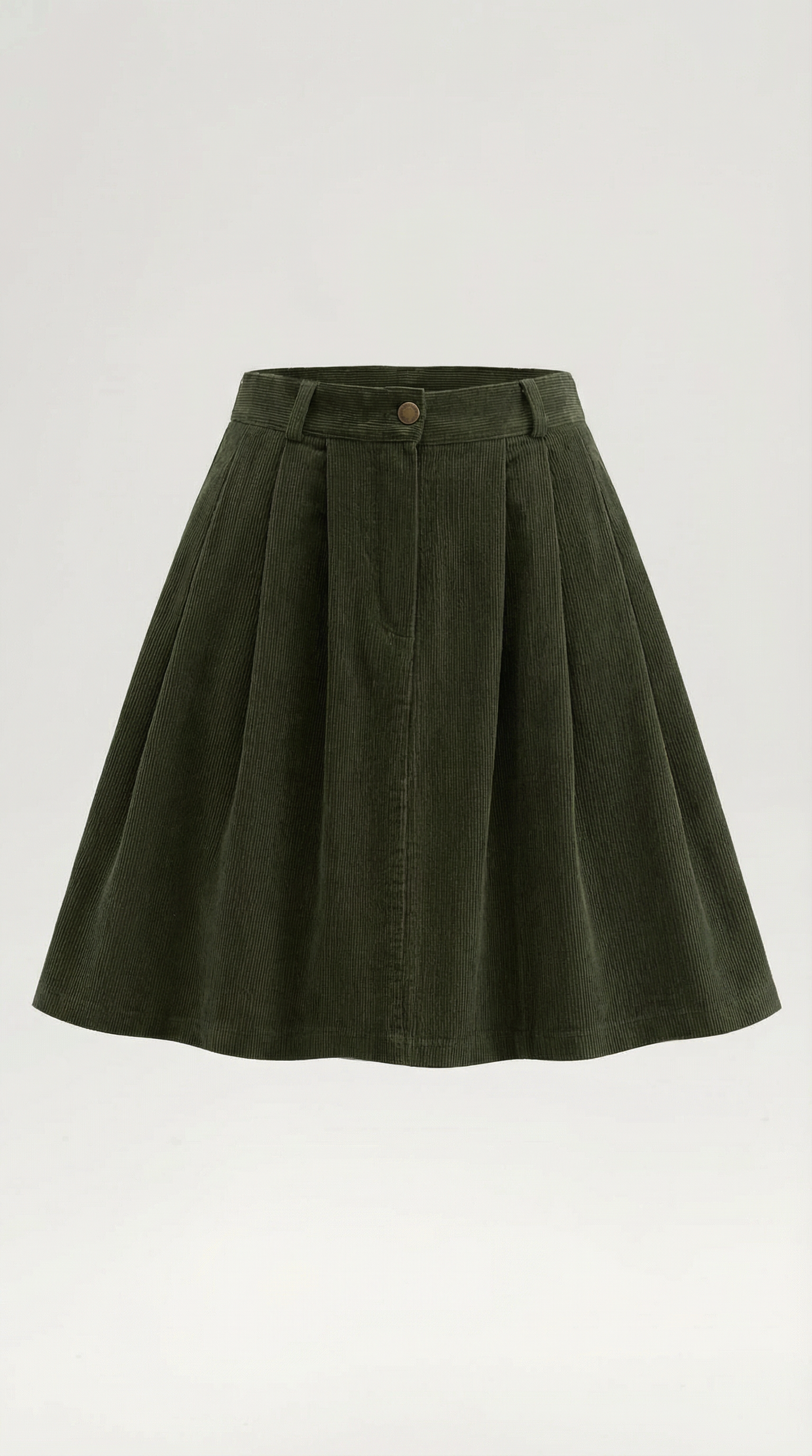 Women's Pleated Corduroy Mini Skirt