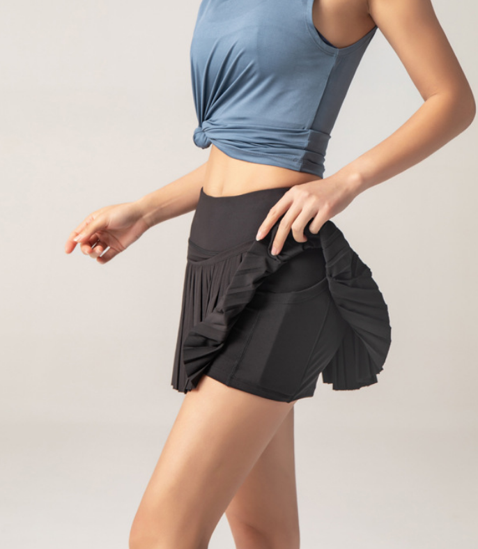Women's Pleated Sports Skirt with Breathable Fabric
