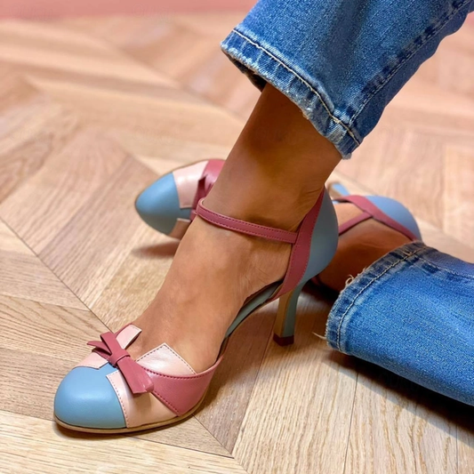 Women's Pointed Toe High Heels with Ankle Strap and Block Heel