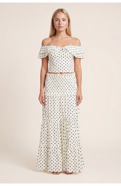 Women's Polka Dot Co-ord Set with Elegant Fitted Silhouette