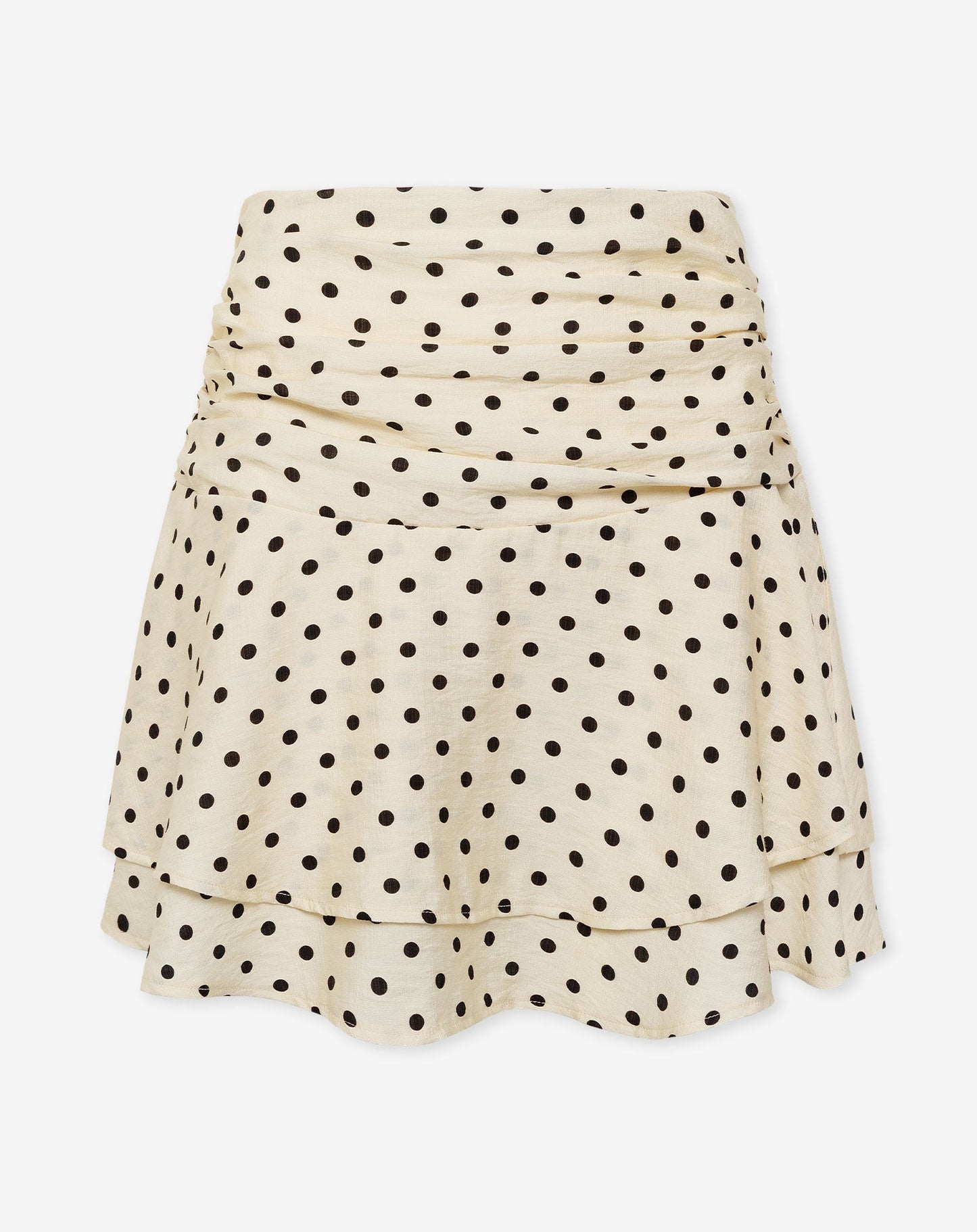 Women's Polka Dot Mini Skirt with High Waist Butter Yellow
