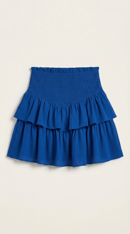 Women's Ruffle Mini Skirt with Layered Hem