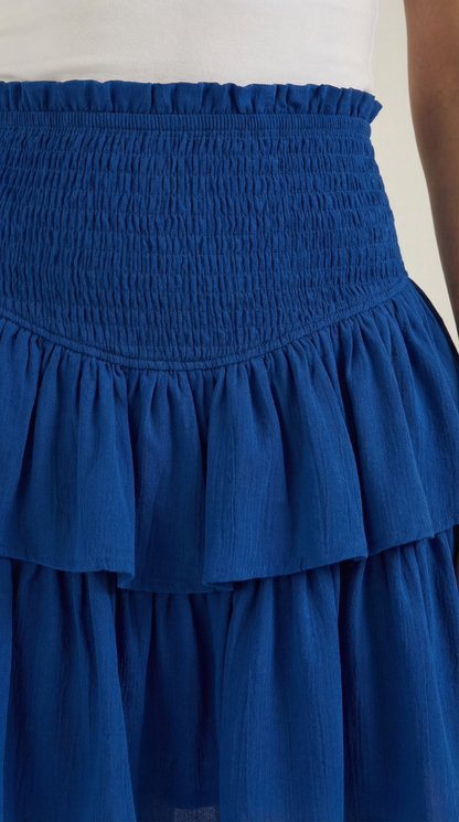 Women's Ruffle Mini Skirt with Layered Hem