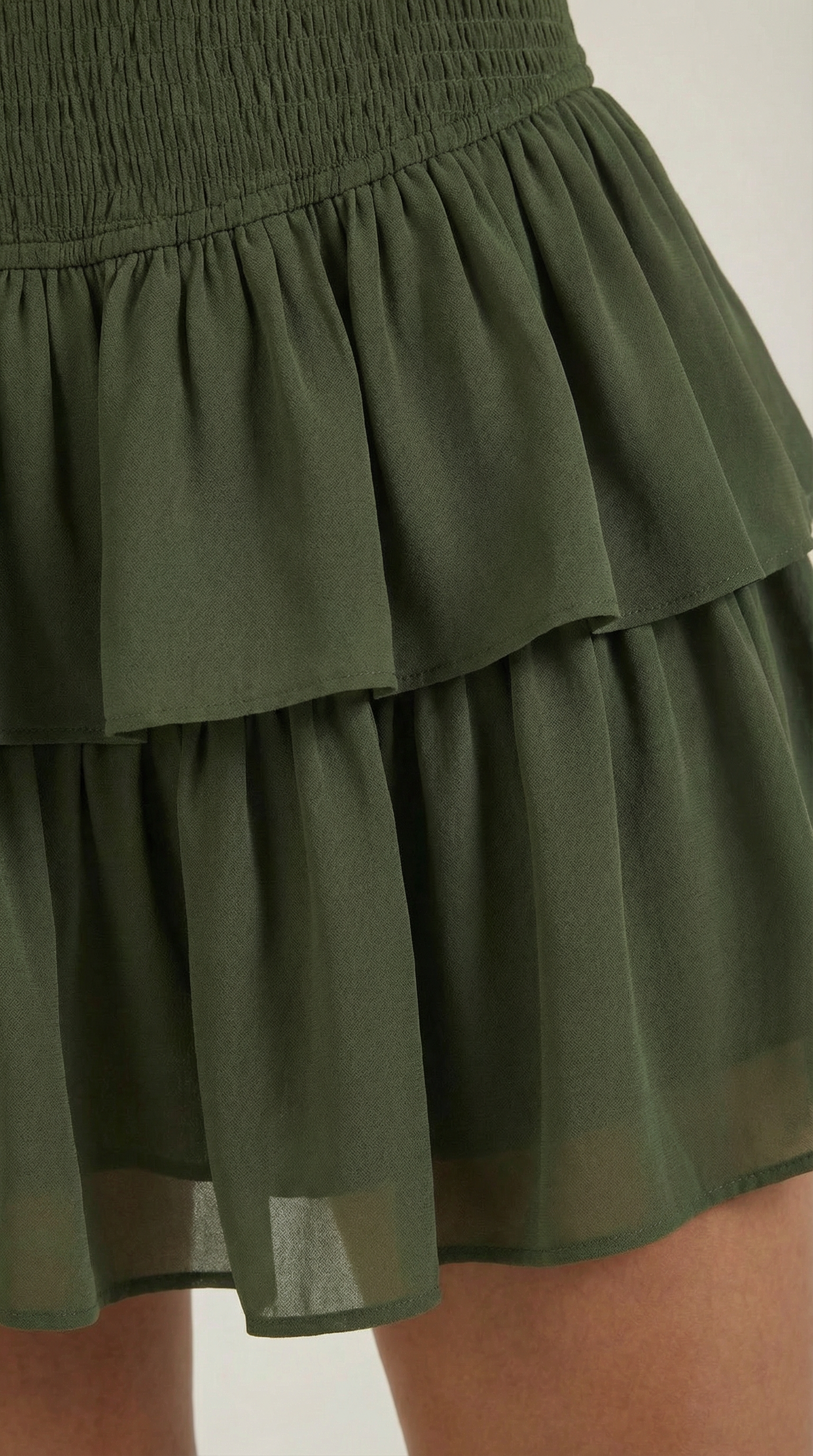 Women's Ruffle Mini Skirt with Layered Hem