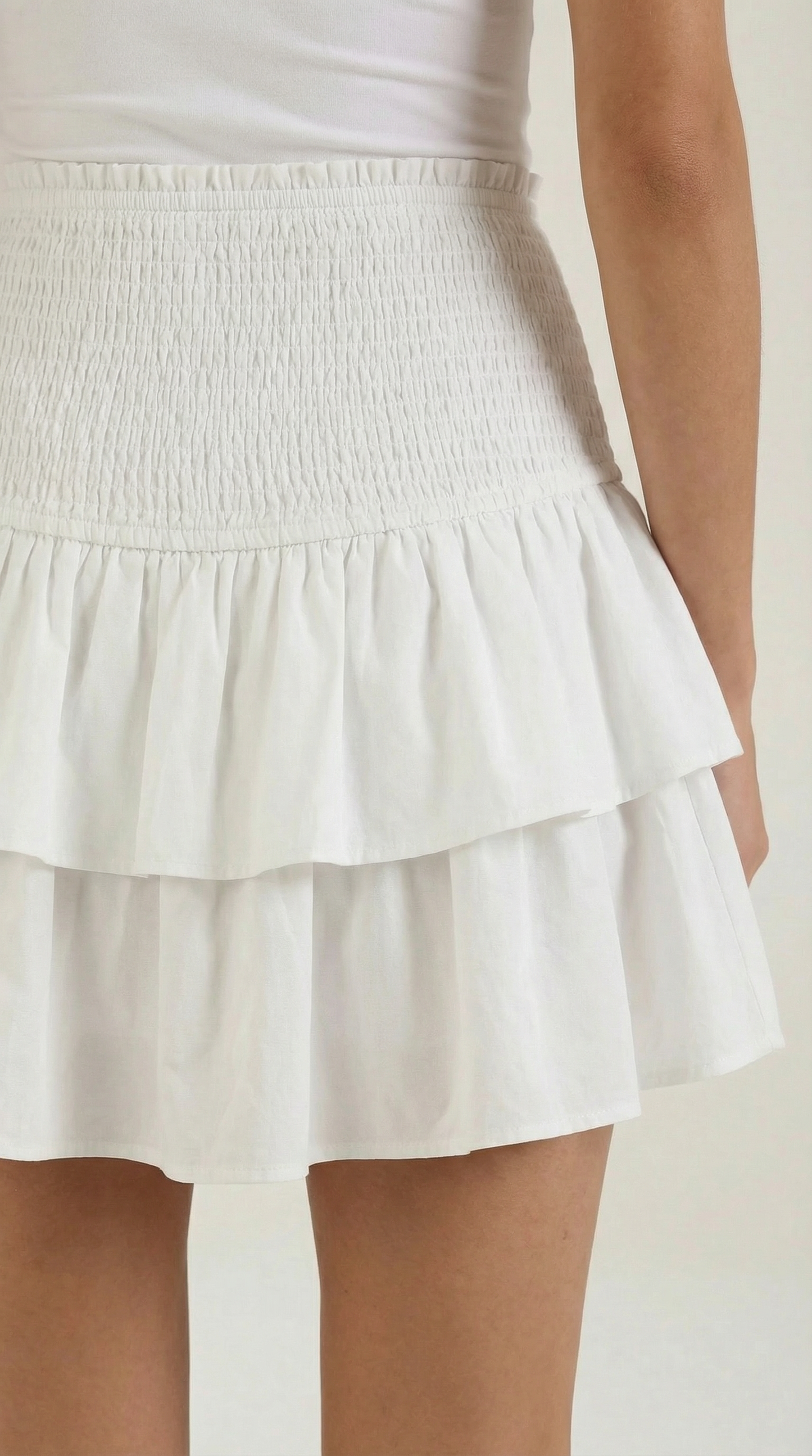 Women's Ruffle Mini Skirt with Layered Hem
