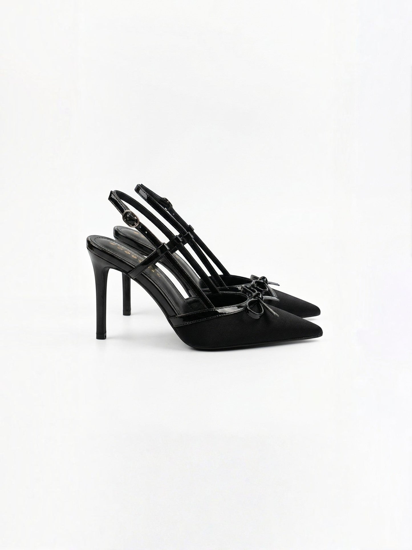 Women's Satin Pumps with Bow Detail