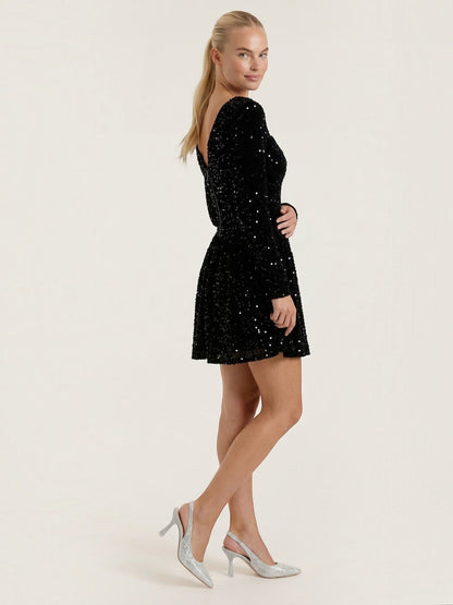 Women's Sequin Mini Dress with All Over Shimmer