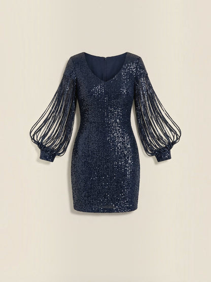 Women's Sequin Mini Dress with Fitted Silhouette