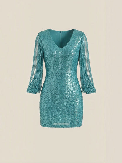 Women's Sequin Mini Dress with Fitted Silhouette
