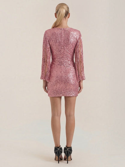 Women's Sequin Mini Dress with Fitted Silhouette