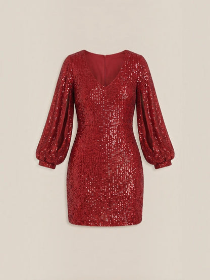 Women's Sequin Mini Dress with Fitted Silhouette