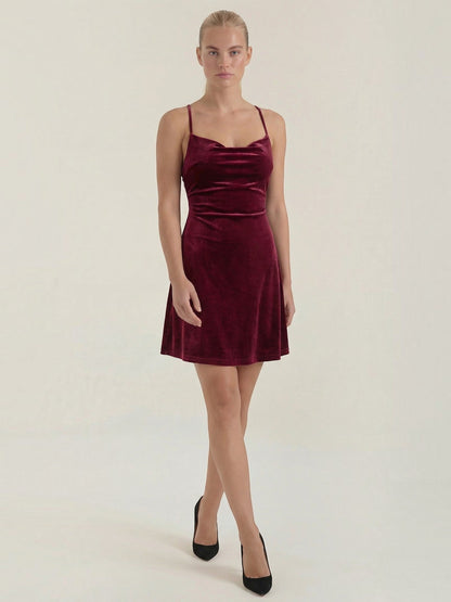 Women's Silky Soft Mini Dress with Fluid Drape